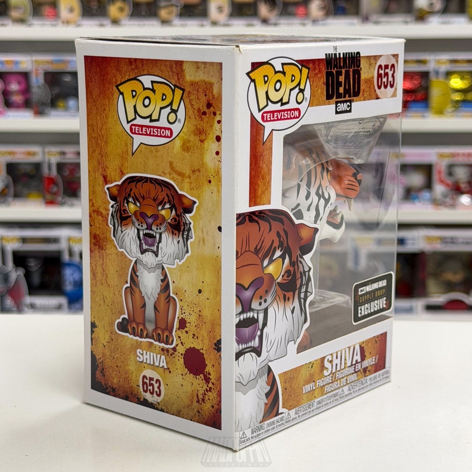 Funko Pop TV The Walking Dead Shiva TWD Supply Drop Excl 653 Tiger Vinyl Figure