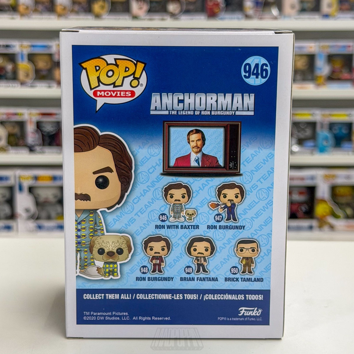 Funko Pop Movies Anchorman Ron with Baxter Exclusive 946 Comedy Toy Vinyl Figure