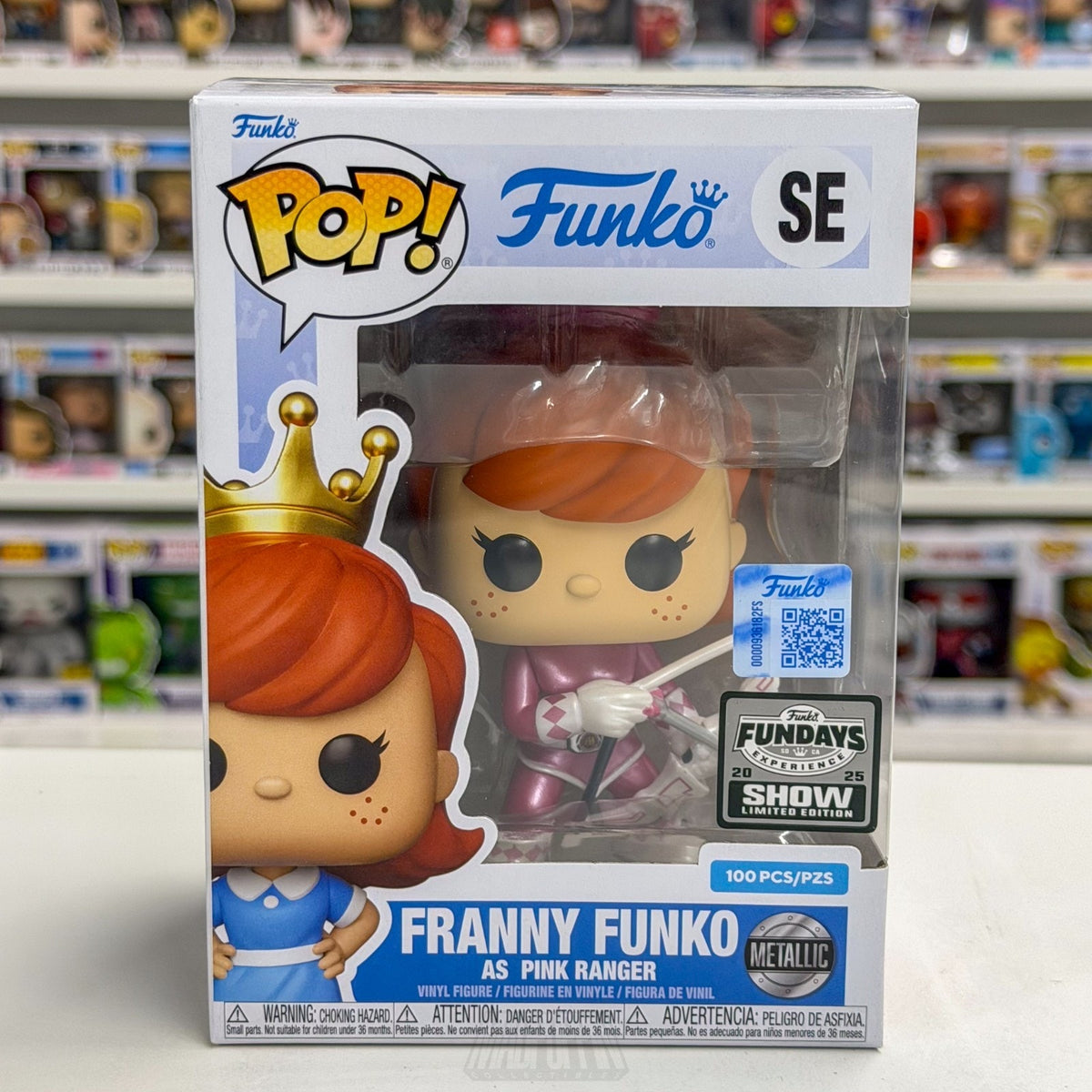 Funko Pop Fundays Franny Mighty Morphin Pink Ranger Metallic MMPR Figure 100PC