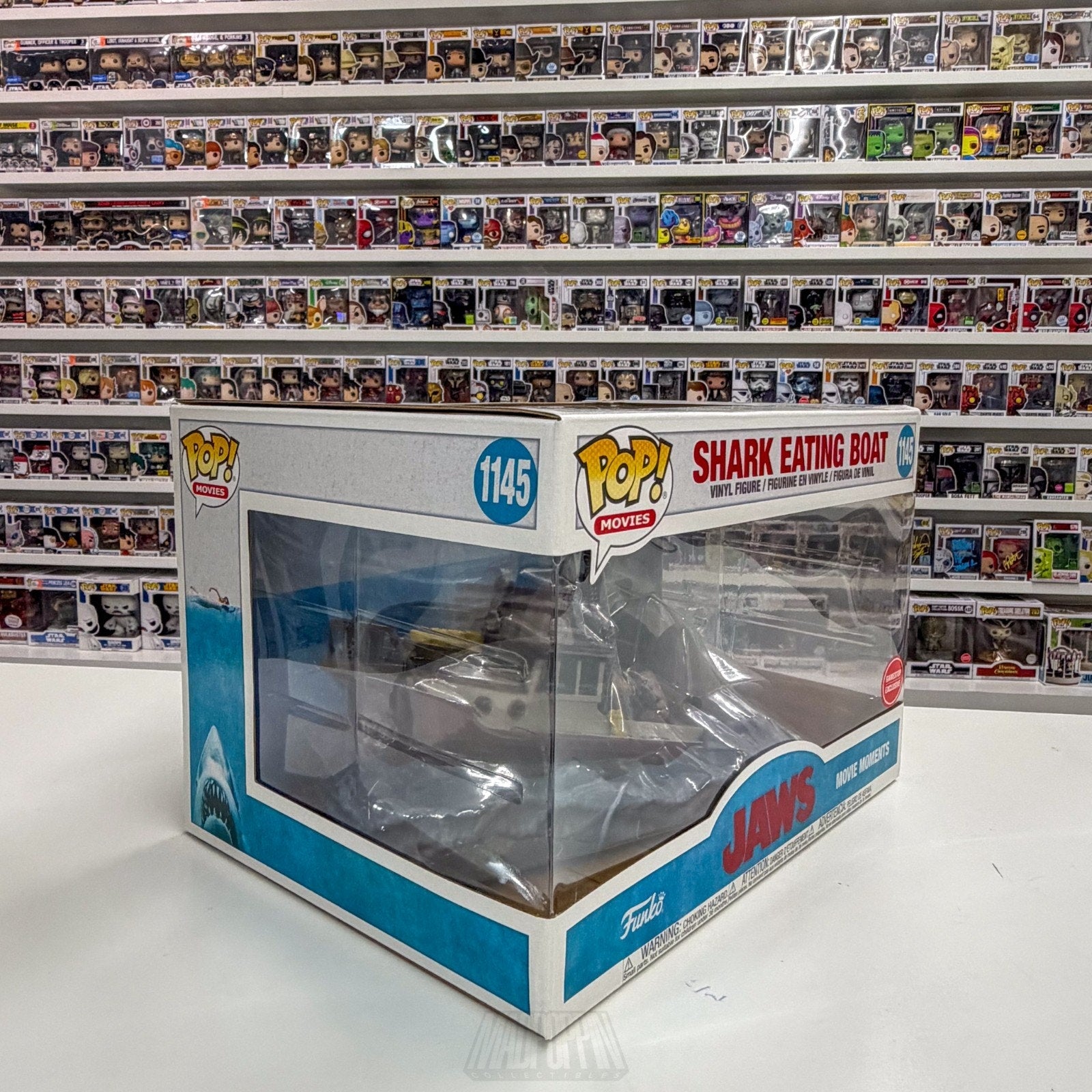 Funko Pop Movies Moments Jaws Shark Eating Boat GameStop 1145 Toy Vinyl Figure