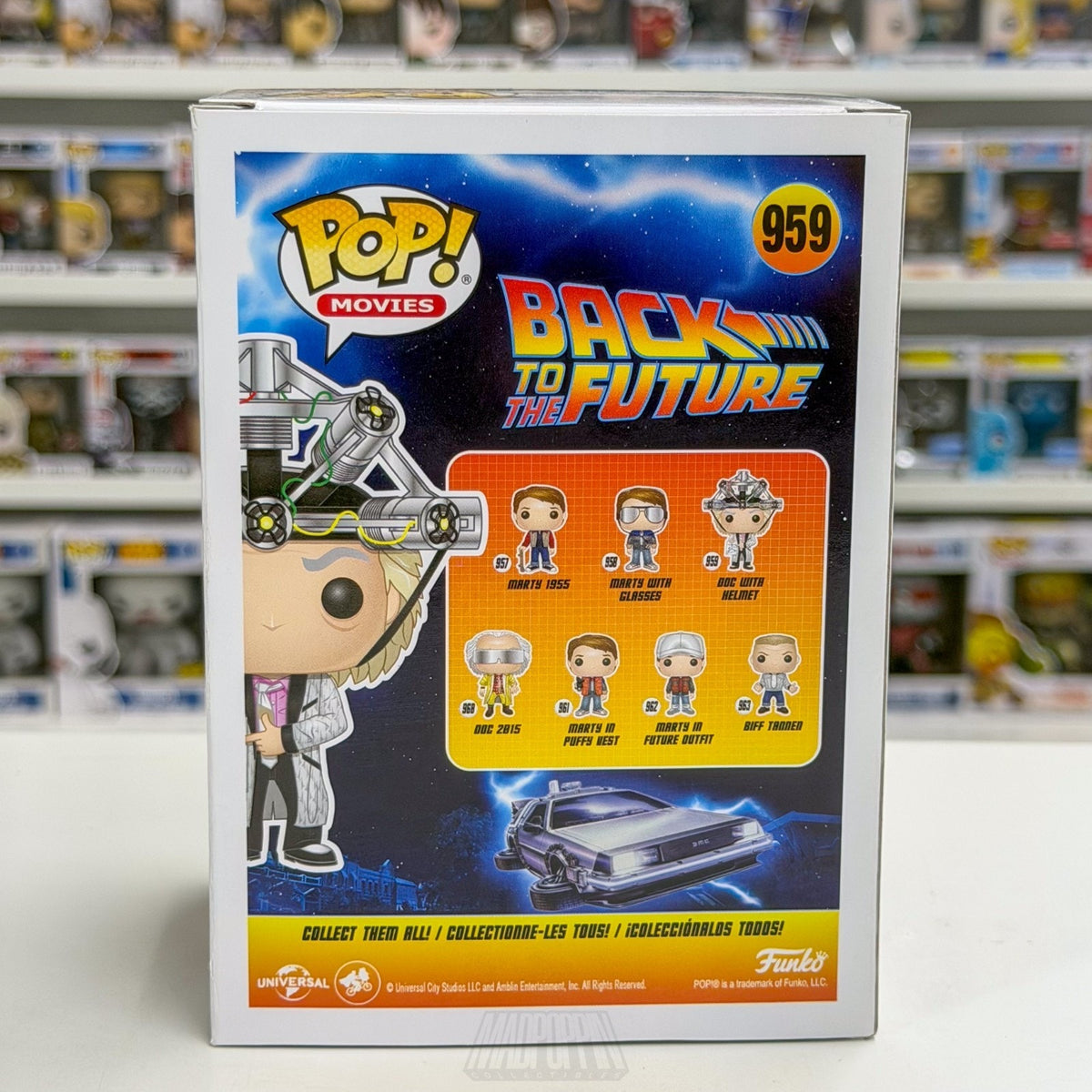 Funko Pop Movies Back to the Future Doc w/Helmet 959 Time Machine Vinyl Figure