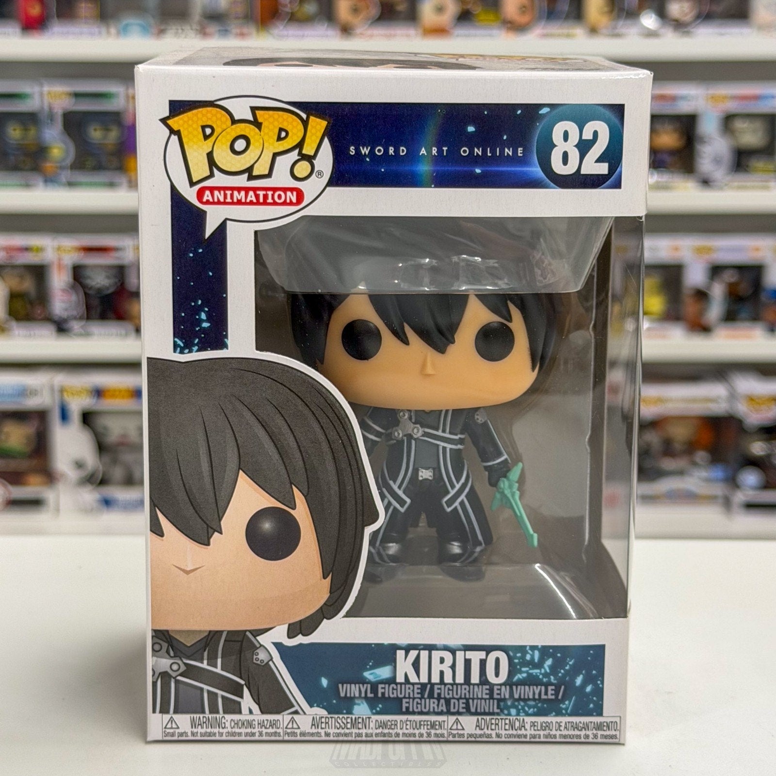Funko Pop Anime Sword Art Online Kirito Blue Sword 82 Japanese Manga Toy Figure