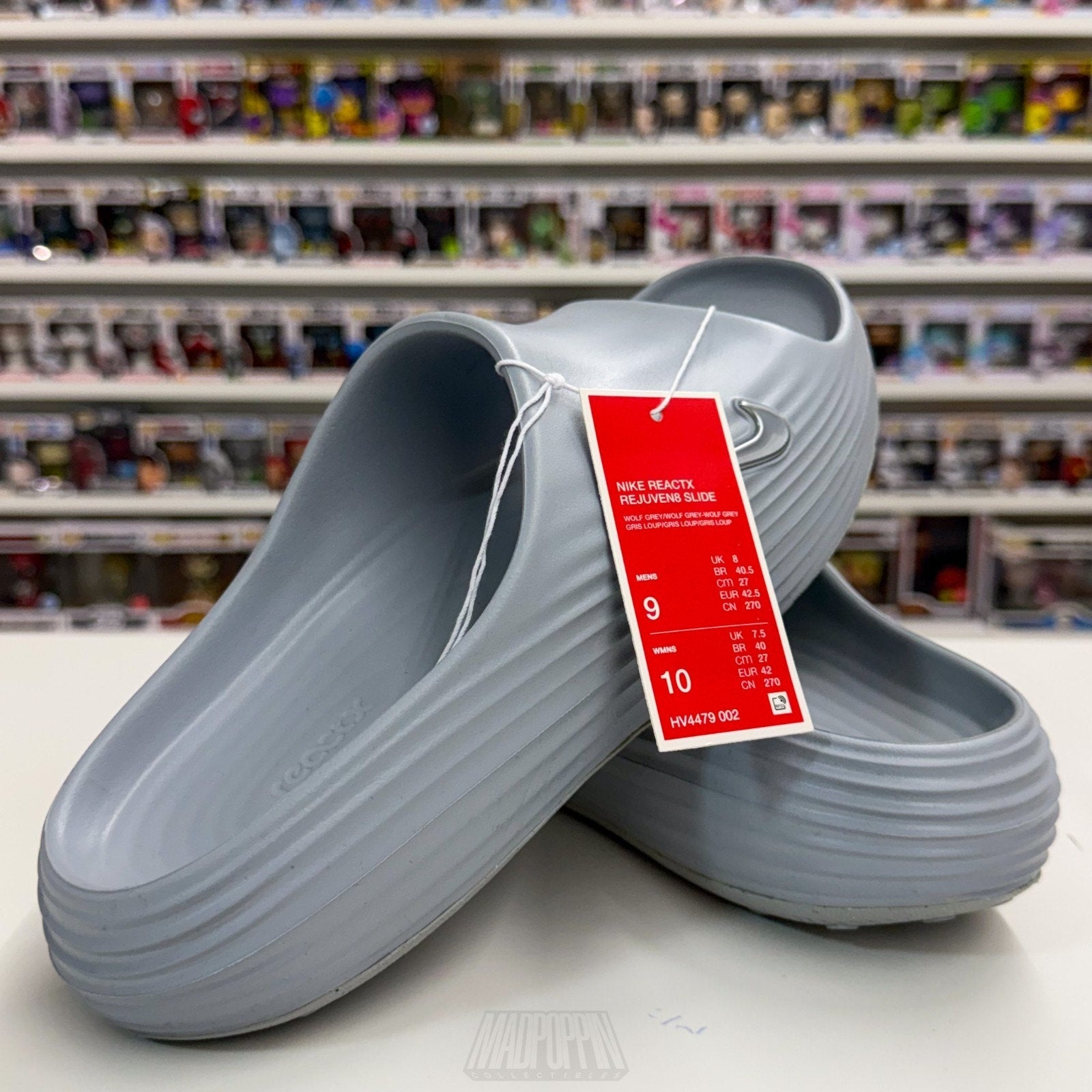 Nike ReactX Rejuven8 Slide Sandal Slip On Wolf Grey HV4479 002 Mens New Sz 9 NIB