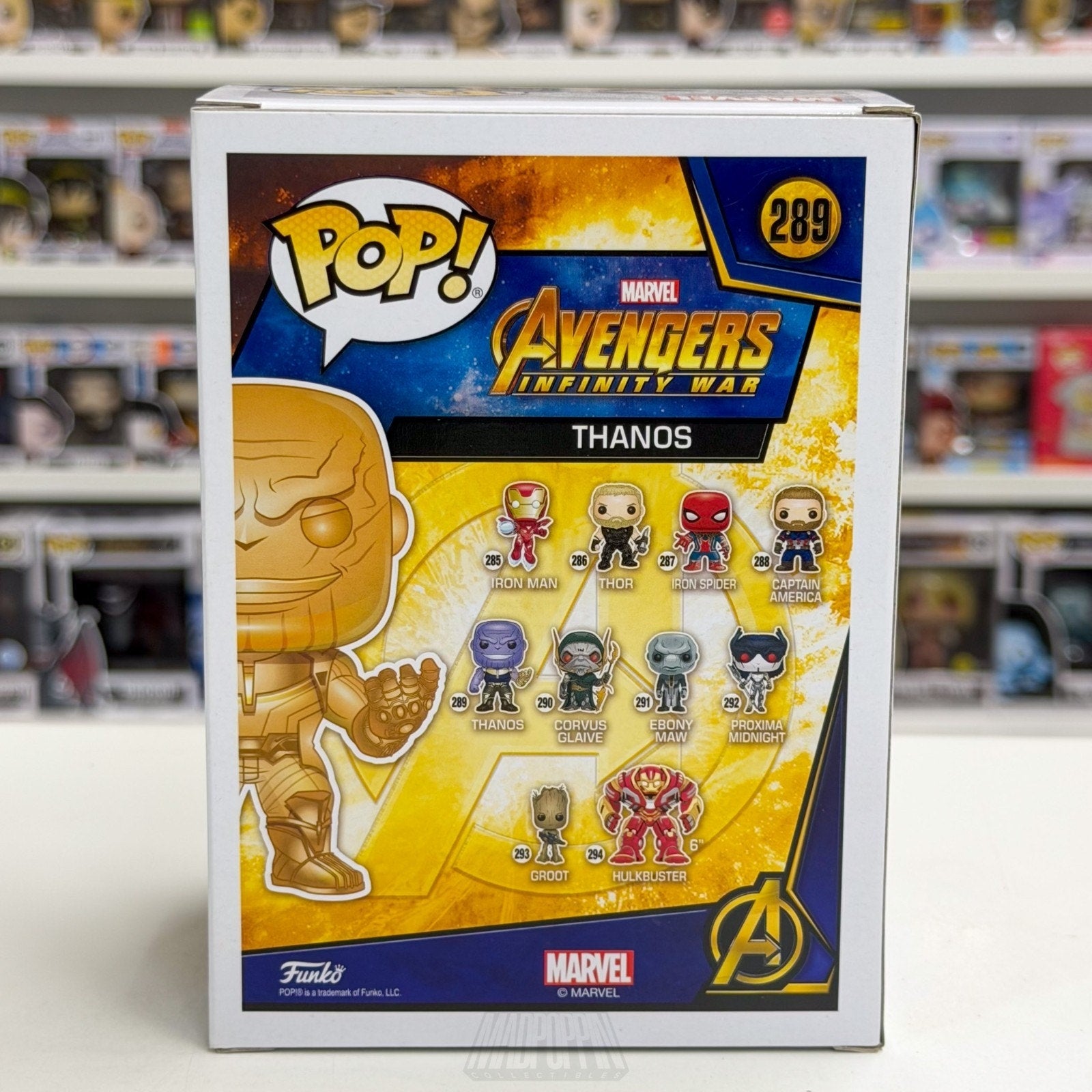 Funko Pop Marvel Avengers Infinity War Thanos Walmart Orange Chrome 289 Figure