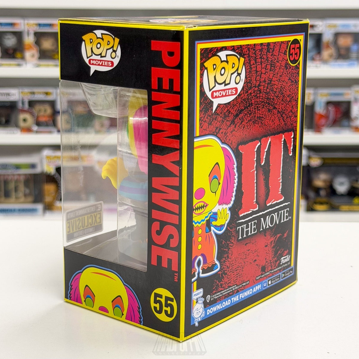 Funko Pop Movies It Pennywise Blacklight Entertainment Earth 55 Toy Vinyl Figure
