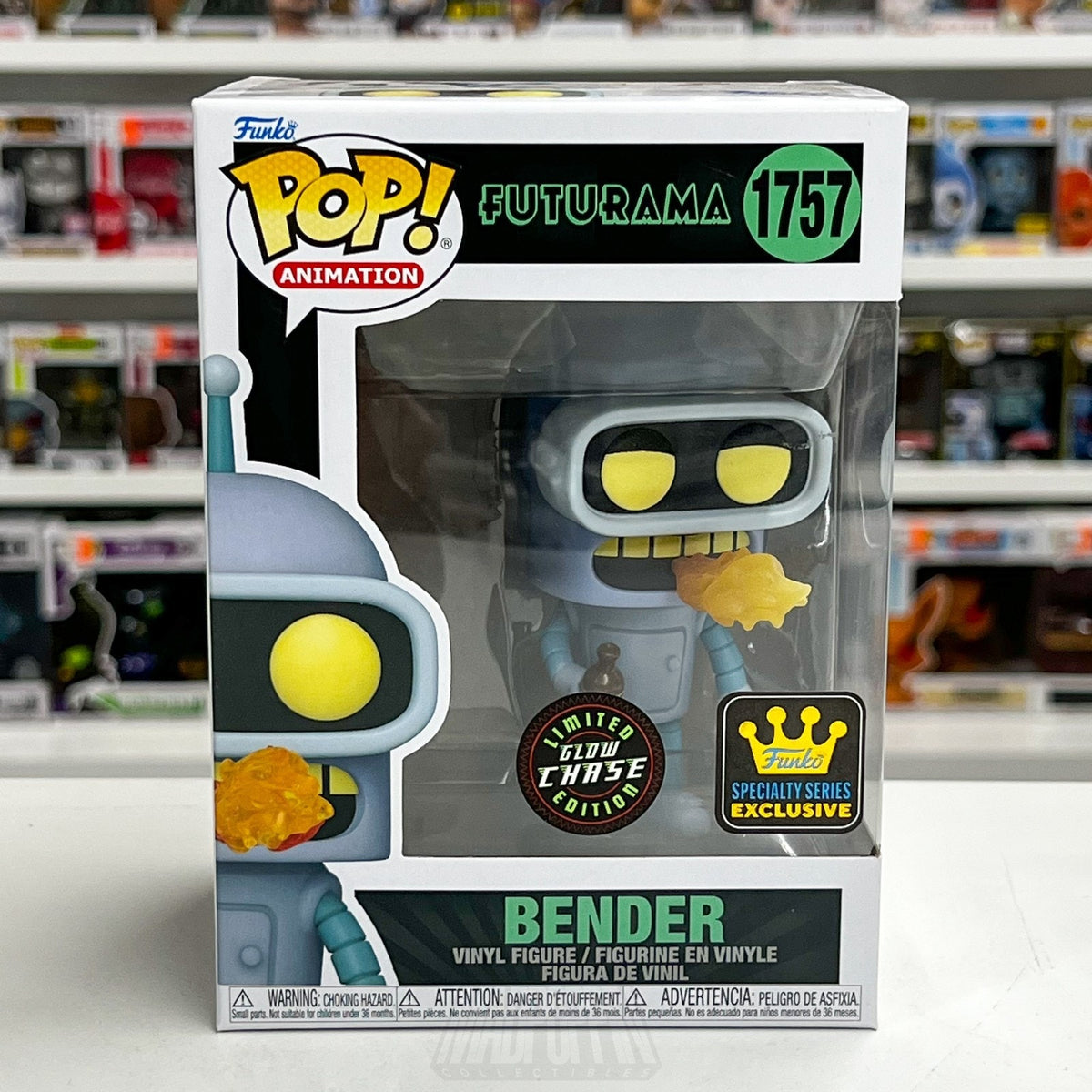 Funko Pop Animation Futurama Bender Specialty Series Chase Glow 1757 Figure Toy