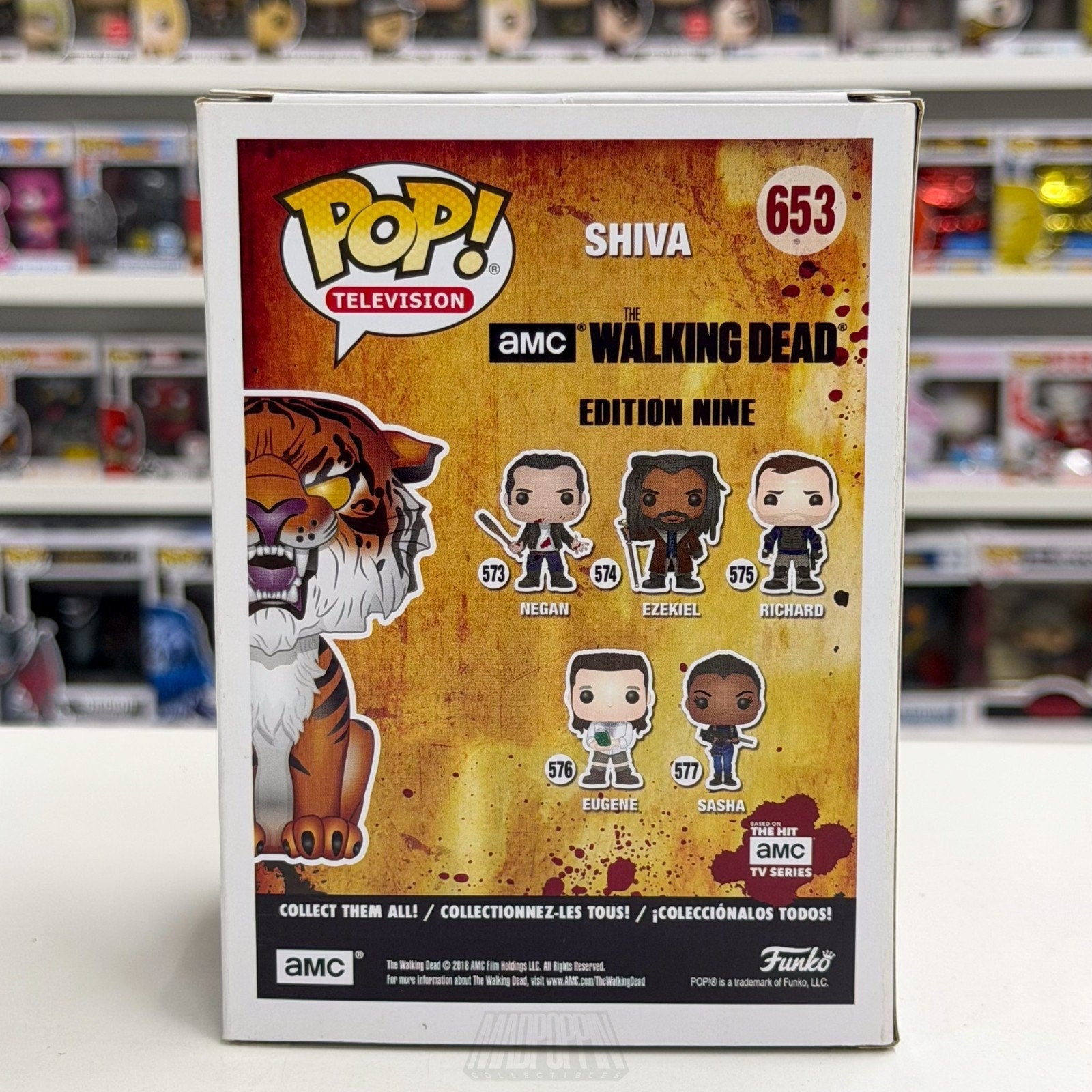 Funko Pop TV The Walking Dead Shiva TWD Supply Drop Excl 653 Tiger Vinyl Figure