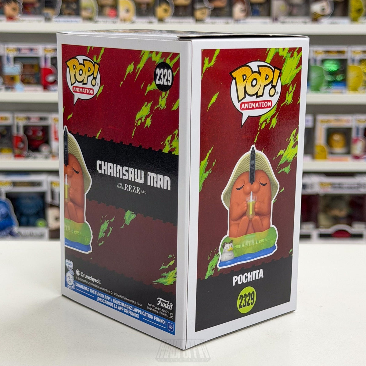 Funko Pop Anime Chainsaw Man Pochita Lounging 2329 SDCC 2026 Manga CON STICKER