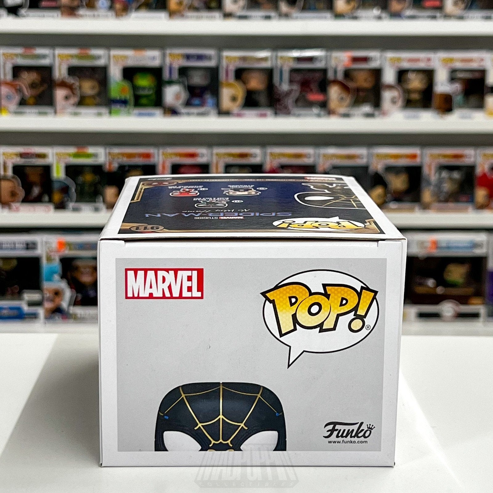 Funko Pop Marvel Spider-Man No Way Home Black & Gold Suit 911 Toy Vinyl Figure