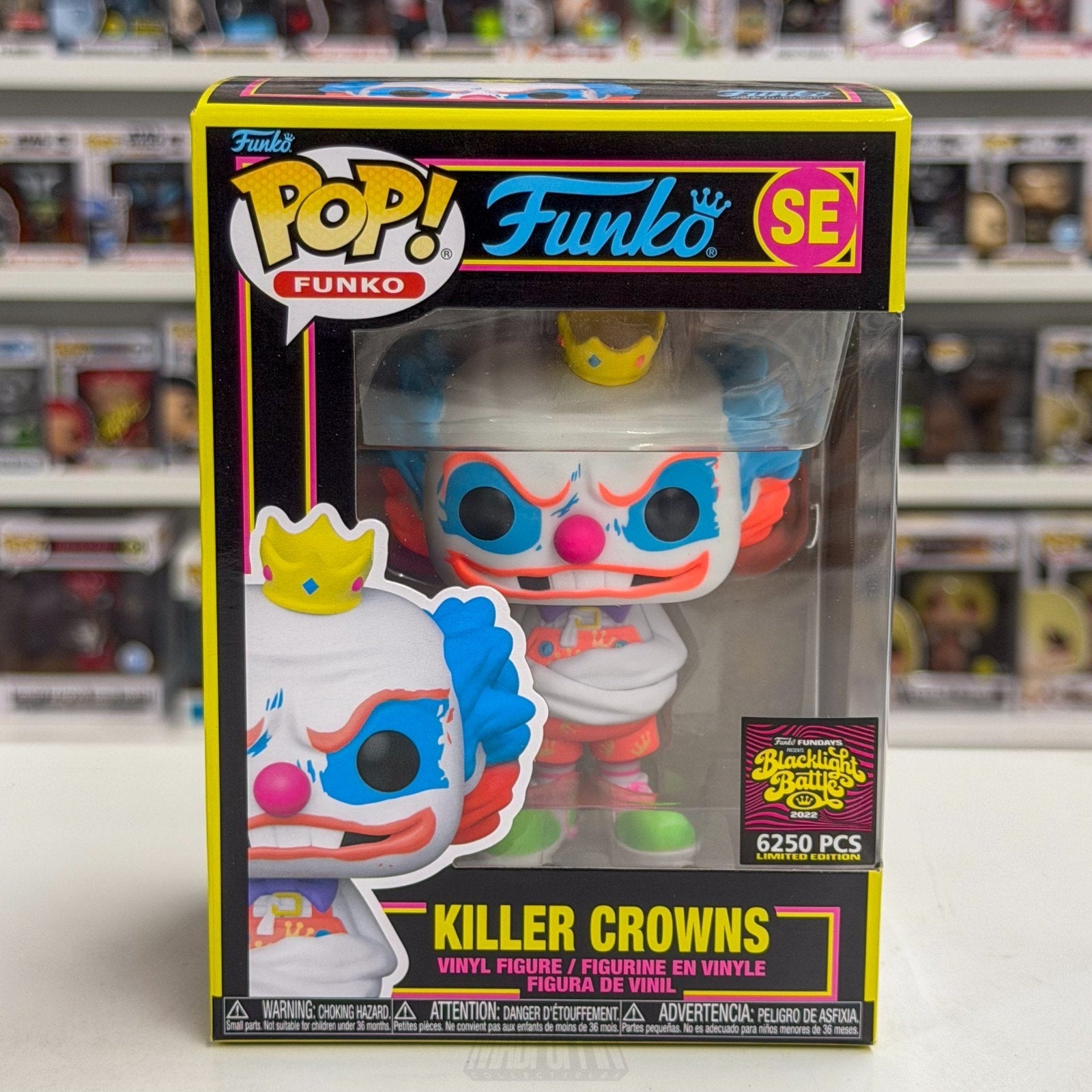 Funko Pop Fundays Blacklight Battle Killer Crowns SE Clown Toy Vinyl Figure
