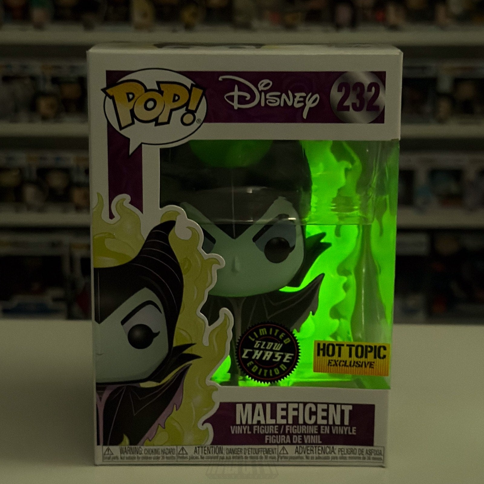Funko Pop Disney Sleeping Beauty Maleficent Flames Hot Topic Glow Chase 232 Toy