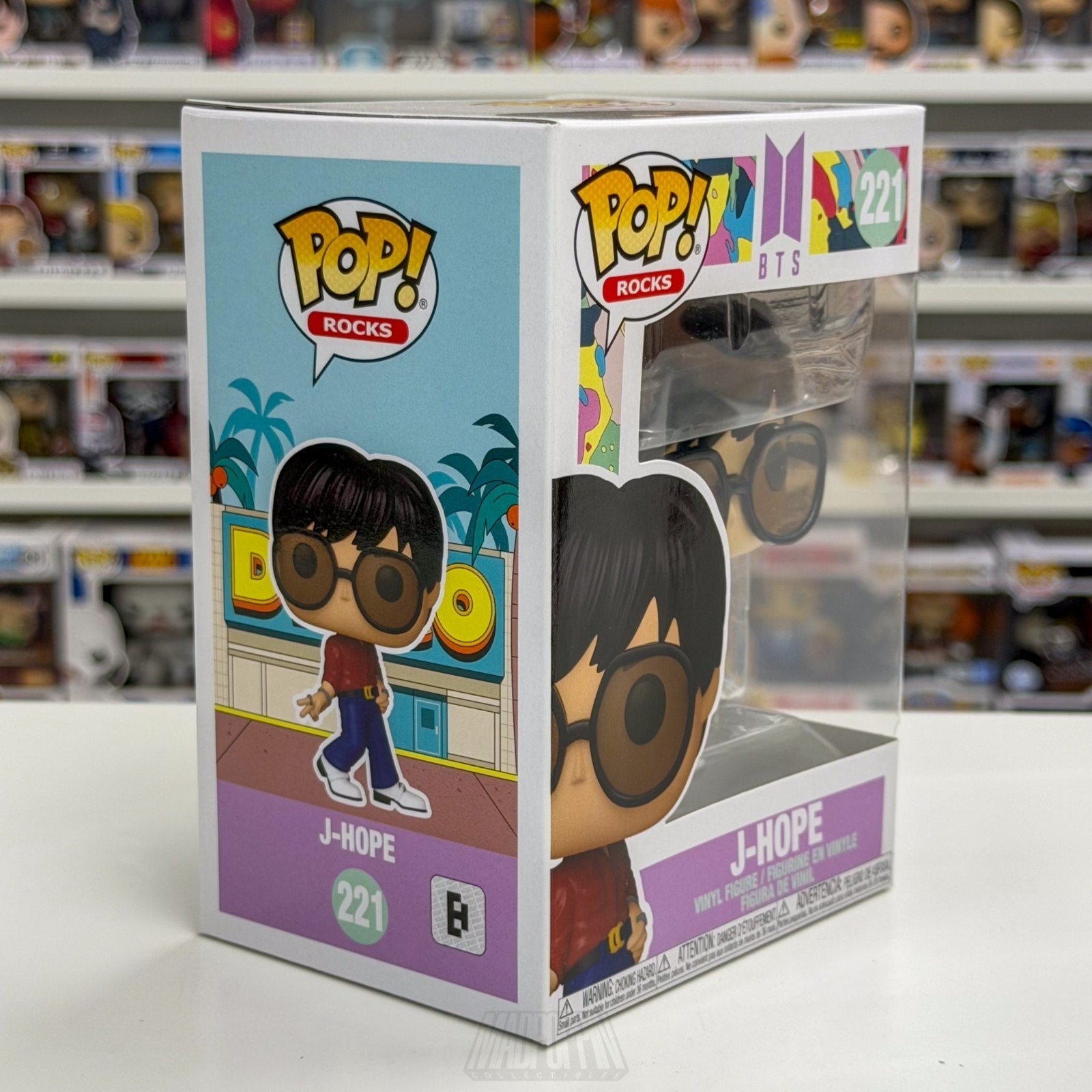 Funko Pop Rocks BTS Dynamite J-Hope 221 Boy Band Korean K-Pop Toy Vinyl Figure