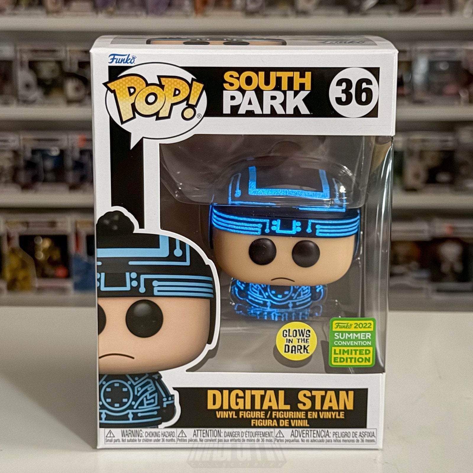Funko Pop Animation South Park Digital Stan Marsh Glow SDCC 36 Tron Vinyl Figure