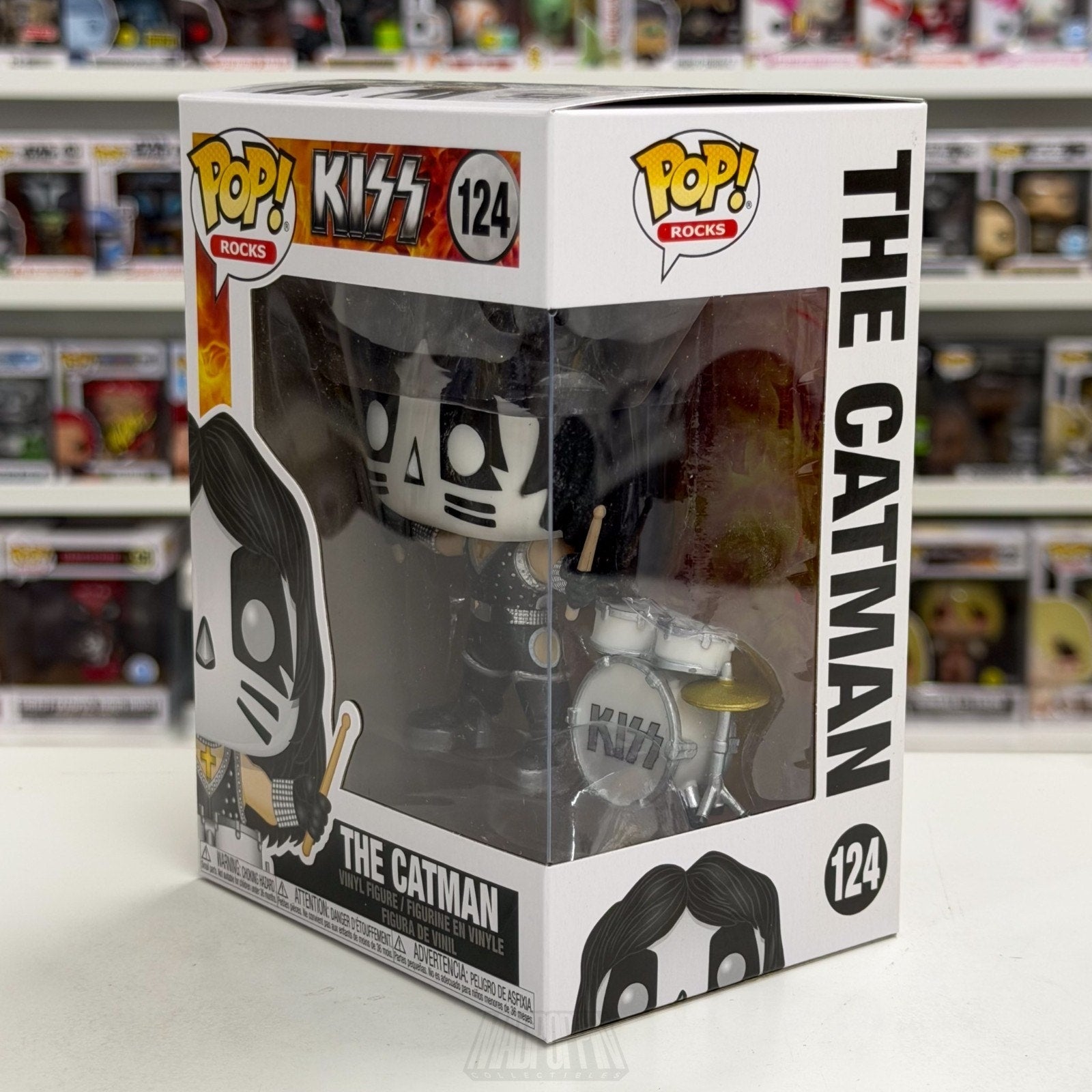 Funko Pop Rocks Kiss The Catman 124 Music Band Heavy Metal Drum Toy Vinyl Figure