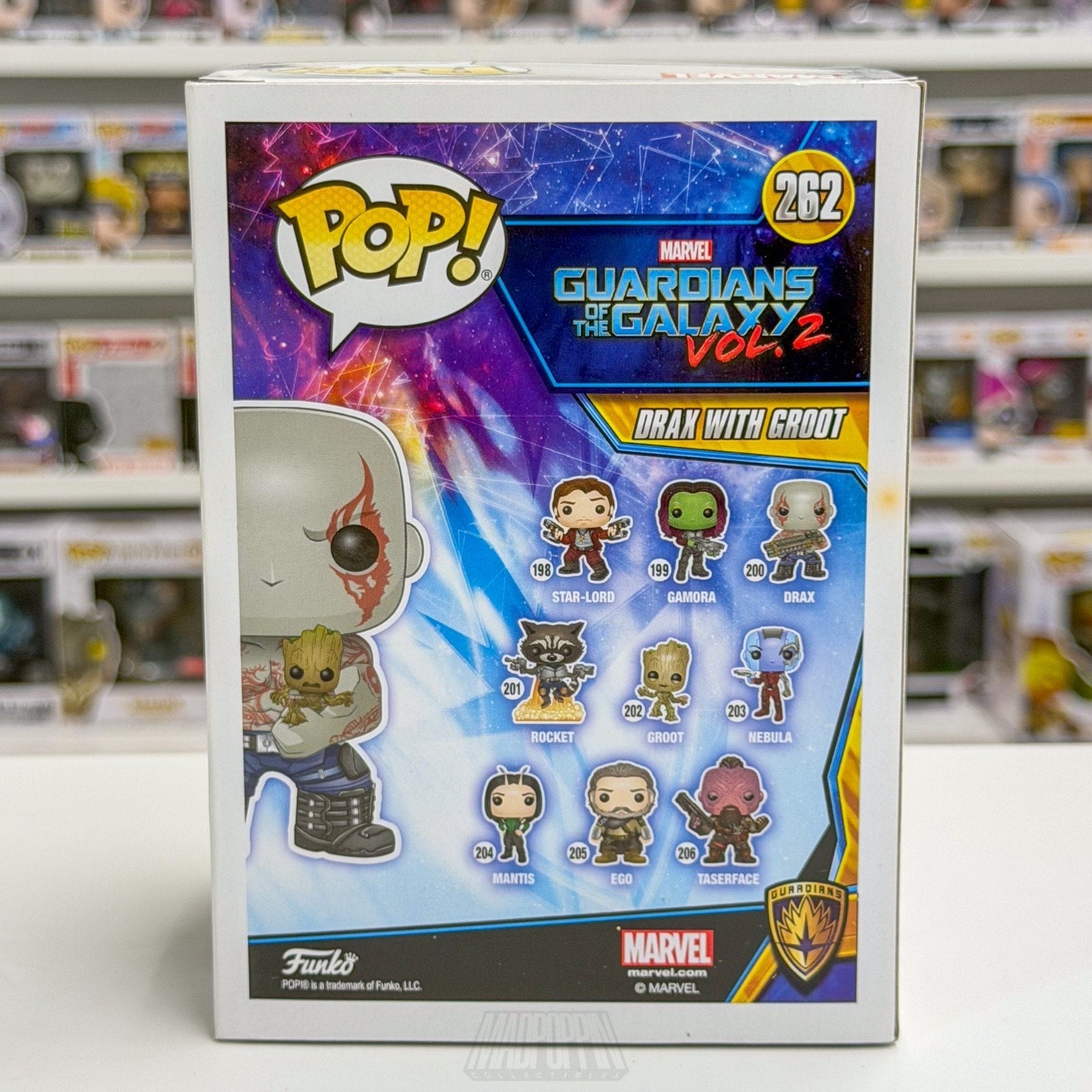 Funko Pop Marvel Guardians of the Galaxy Drax with Groot FYE 262 Vinyl Figure