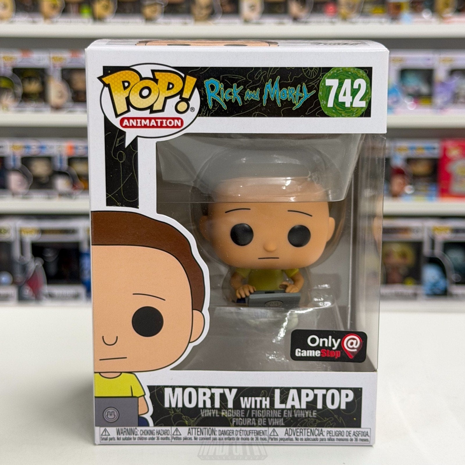 Funko Pop Animation Rick & Morty w/Laptop GameStop 742 Sci-Fi Toy Vinyl Figure