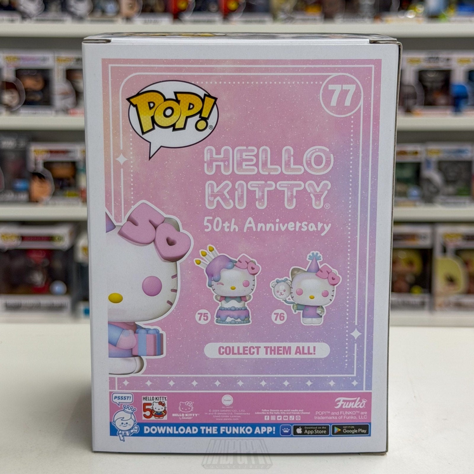 Funko Pop Sanrio Hello Kitty Glitter Exclusive 77 Kawaii White Cat Vinyl Figure