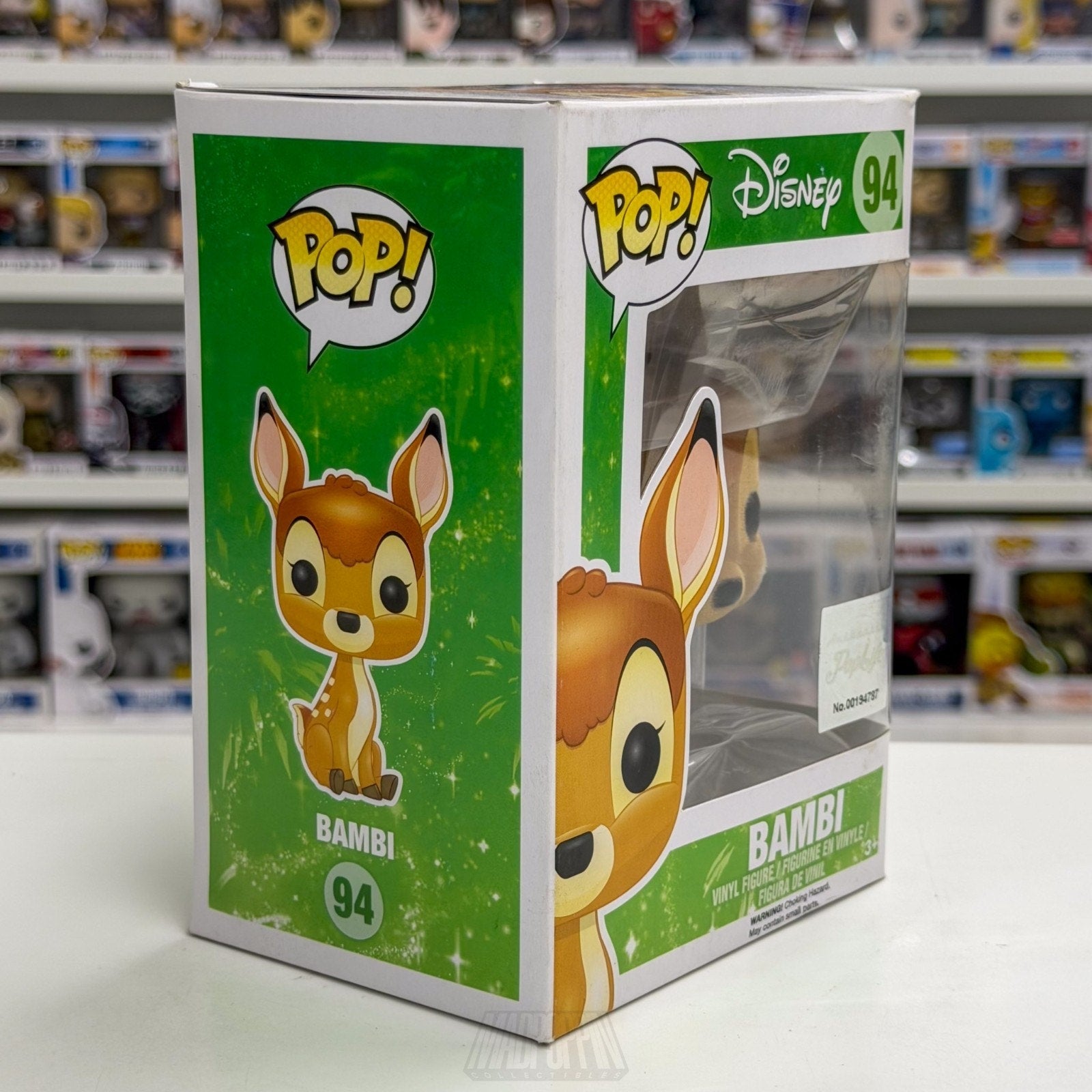 Funko Pop Disney Bambi Flocked PopLife Hologram Sticker 94 Deer Toy Vinyl Figure