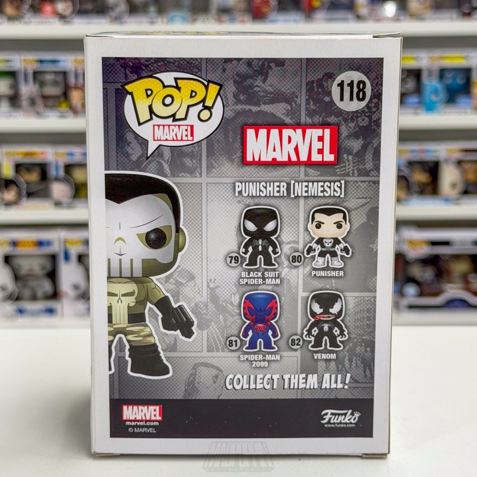 Funko Pop Marvel Punisher Nemesis 118 Frank Castle Vigilante Skull Vinyl Figure