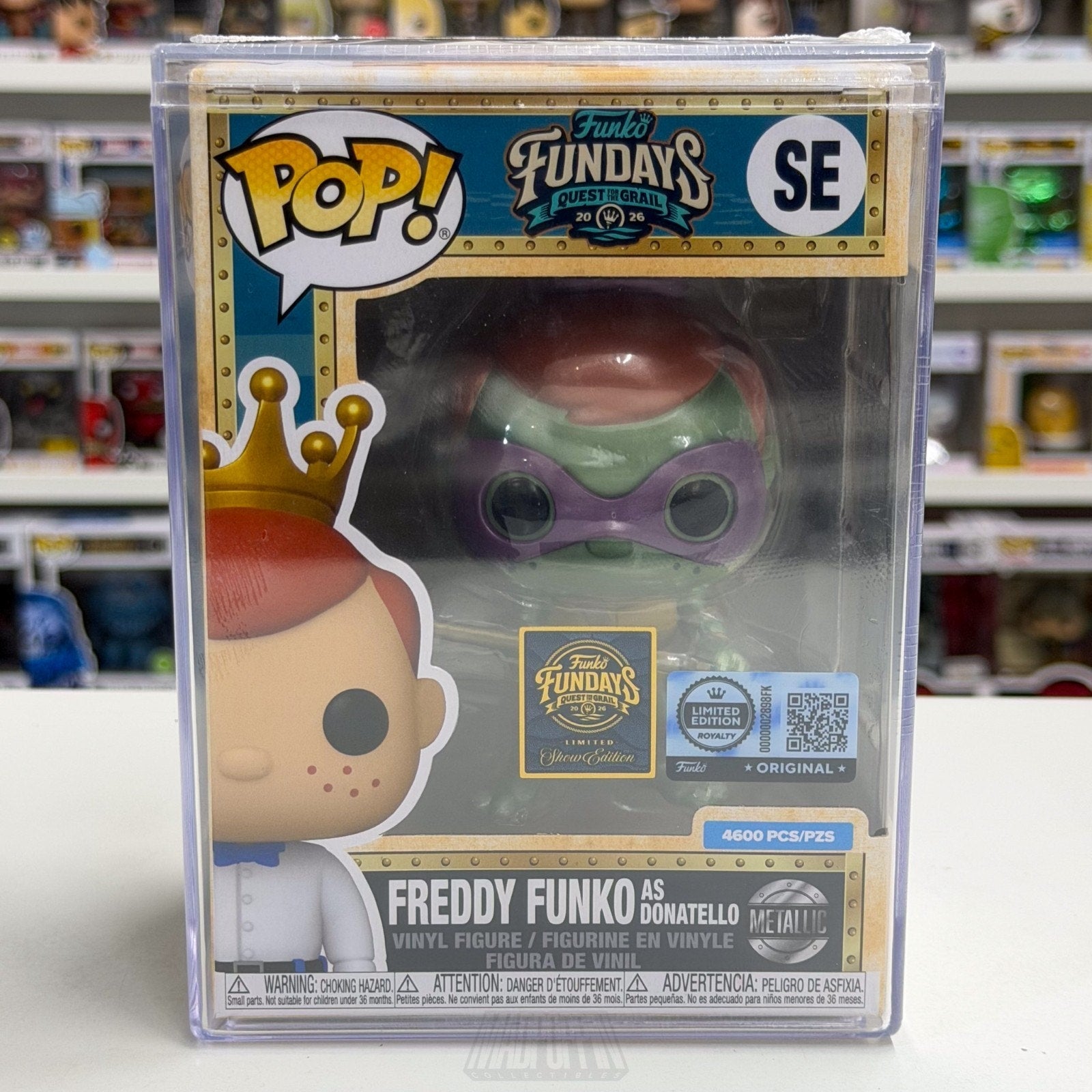 Funko Pop Fundays Freddy Donatello TMNT SE Quest Grail SDCC 2026 CON STICKER