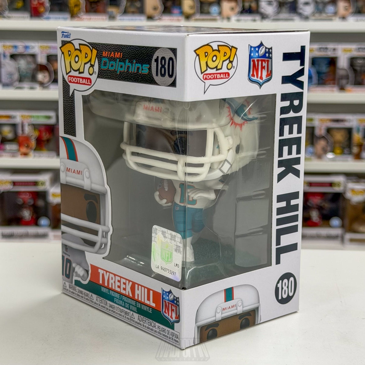 Funko Pop NFL Football Miami Dolphins Tyreek Hill 180 Wide Receiver Vinyl Figure