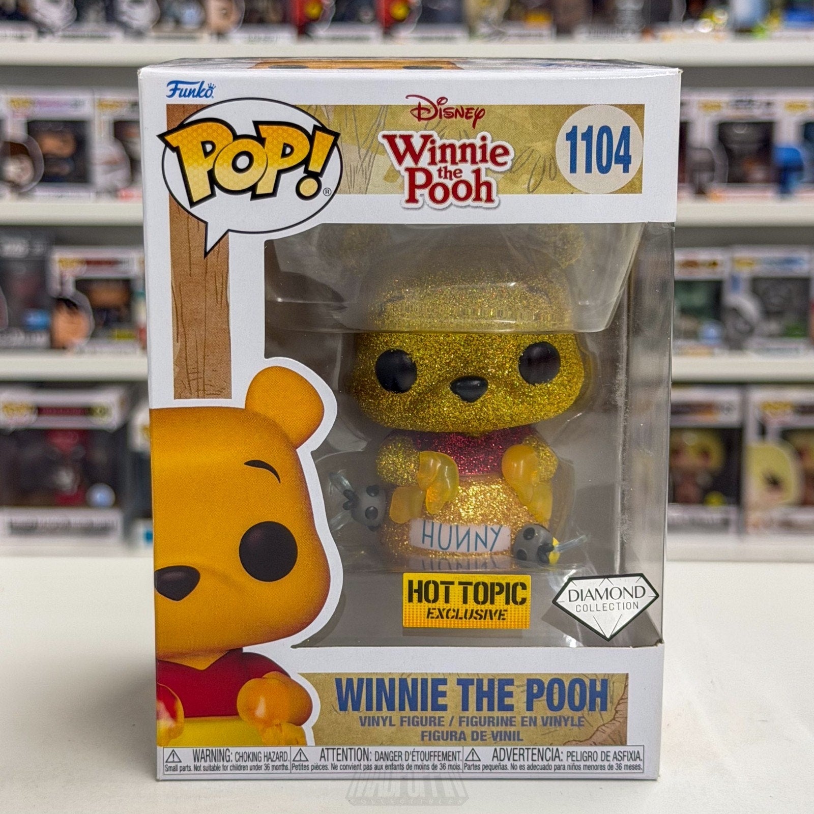 Funko Pop Disney Winnie the Pooh Hunny Diamond Hot Topic 1104 Bear Vinyl Figure
