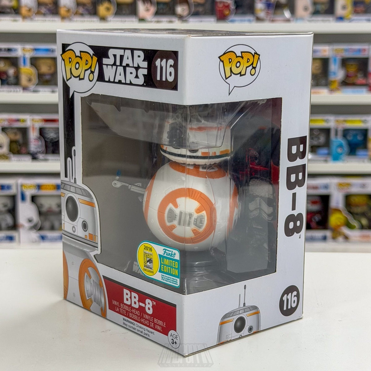 Funko Pop Star Wars Episode 7 BB-8 Thumbs Up SDCC Official Con Sticker 116 Vinyl