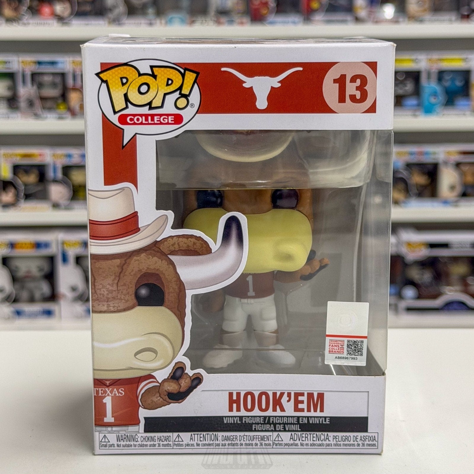 Funko Pop College Football University Texas Austin Mascot Hook 'Em 13 Toy Figure
