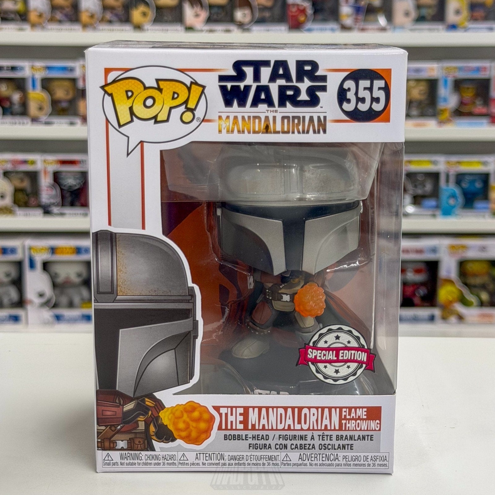 Funko Pop Star Wars Mandalorian Flame Throwing Special Edition 355 Vinyl Figure