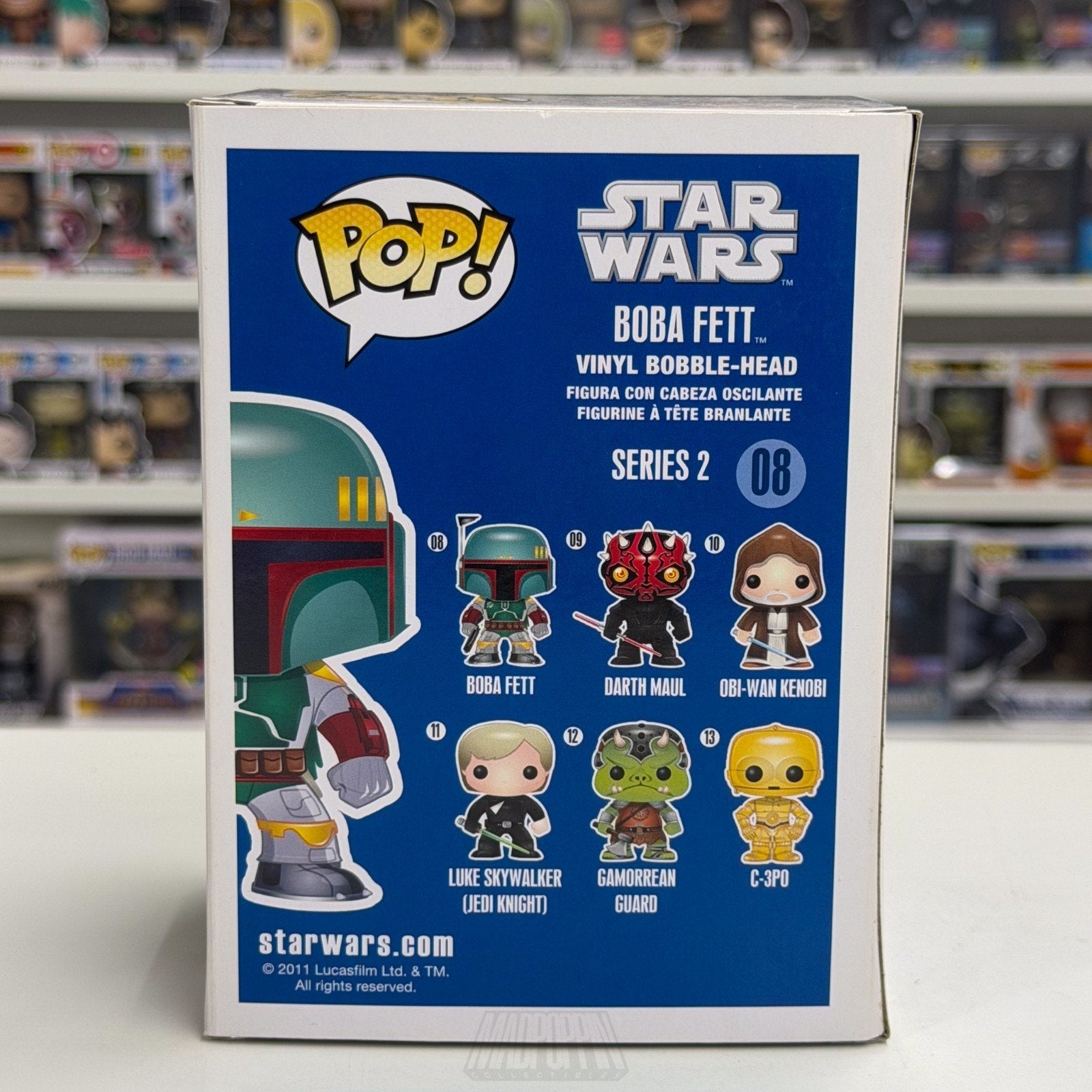 Funko Pop Star Wars Boba Fett Blue Box 08 Mandalorian Bounty Hunter Vinyl Figure