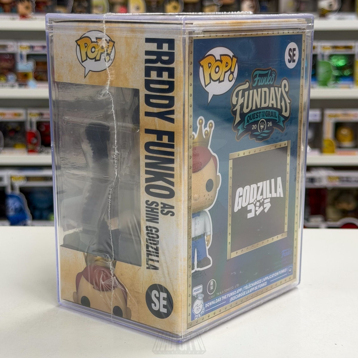 Funko Pop Fundays Freddy Shin Godzilla SE Quest Grail SDCC 2026 Toy CON STICKER