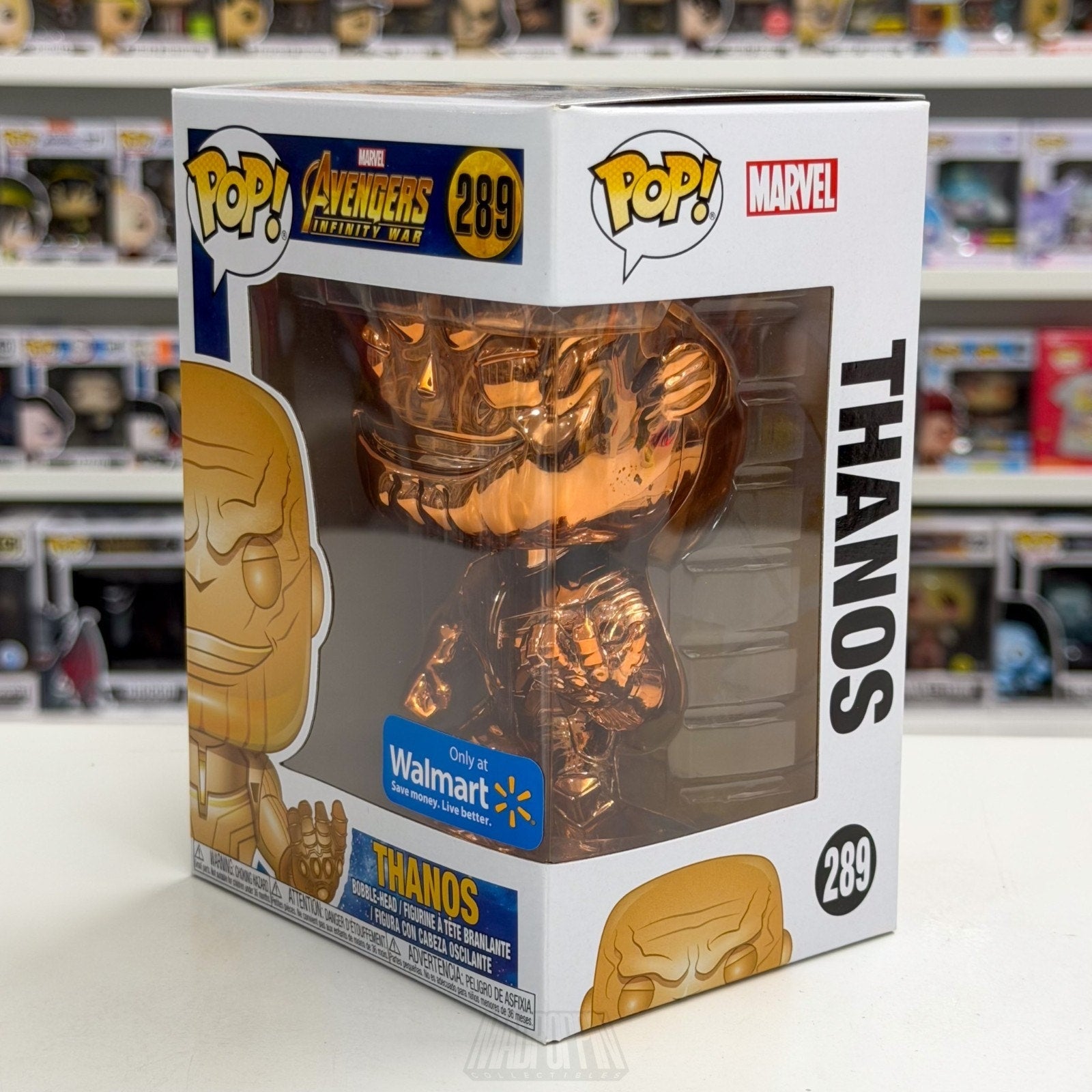 Funko Pop Marvel Avengers Infinity War Thanos Walmart Orange Chrome 289 Figure