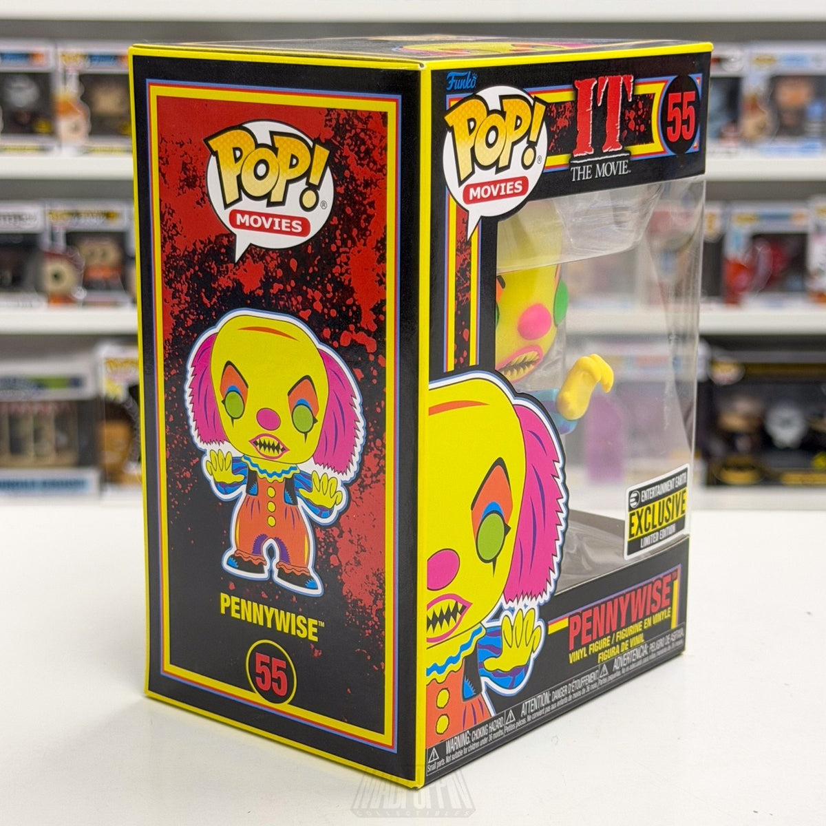 Funko Pop Movies It Pennywise Blacklight Entertainment Earth 55 Toy Vinyl Figure