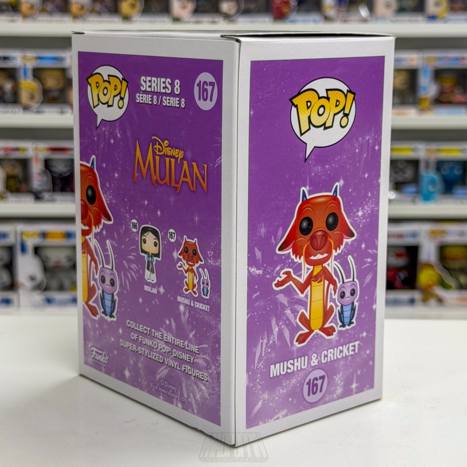 Funko Pop Disney Gold Mushu & Cricket Tom's Model 167 Animated Toy Vinyl Figure