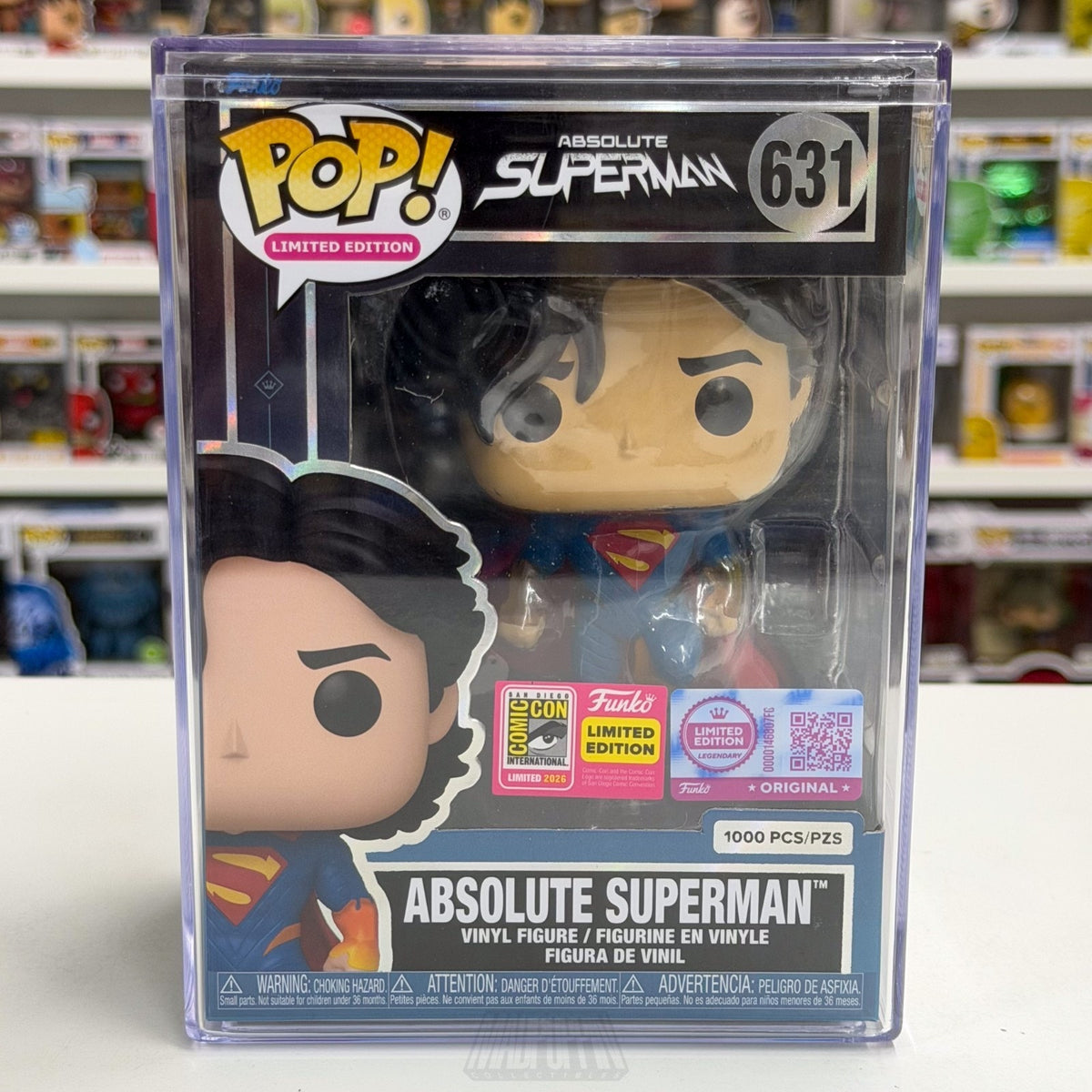Funko Pop DC Super Heroes Absolute Superman 631 LE 1000 SDCC 2026 CON STICKER