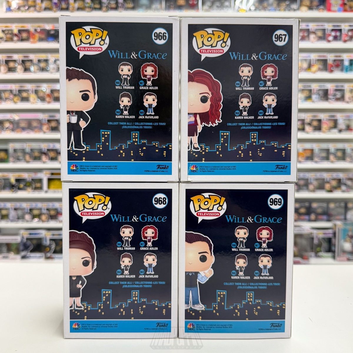 Funko Pop TV Will & Grace Karen Jack Complete Set NYC Comedy Sitcom Vinyl Figure