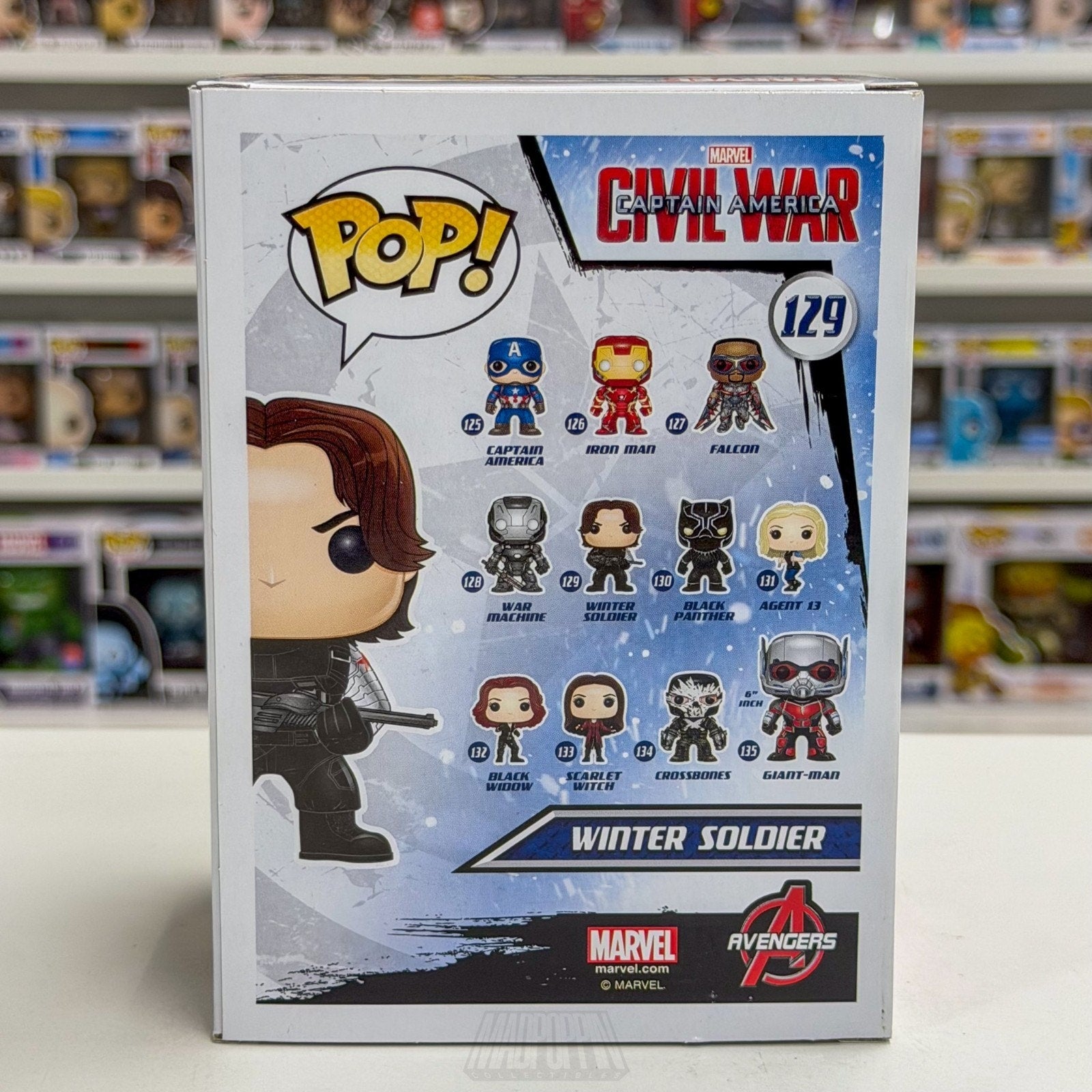 Funko Pop Marvel Captain America Civil War Winter Soldier 129 Toy Vinyl Figure