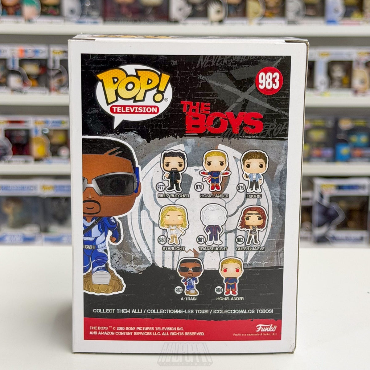 Funko Pop TV The Boys A-Train 983 Worlds Fastest Man Compound V Toy Vinyl Figure