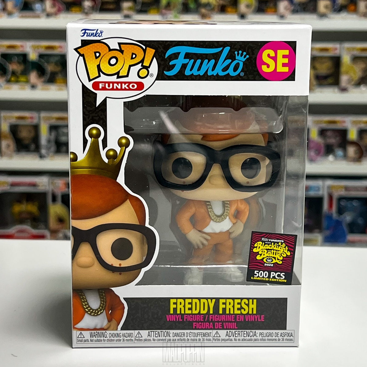 Funko Pop Fundays Blacklight Battle Freddy Fresh Orange Suit 500pcs Vinyl Figure