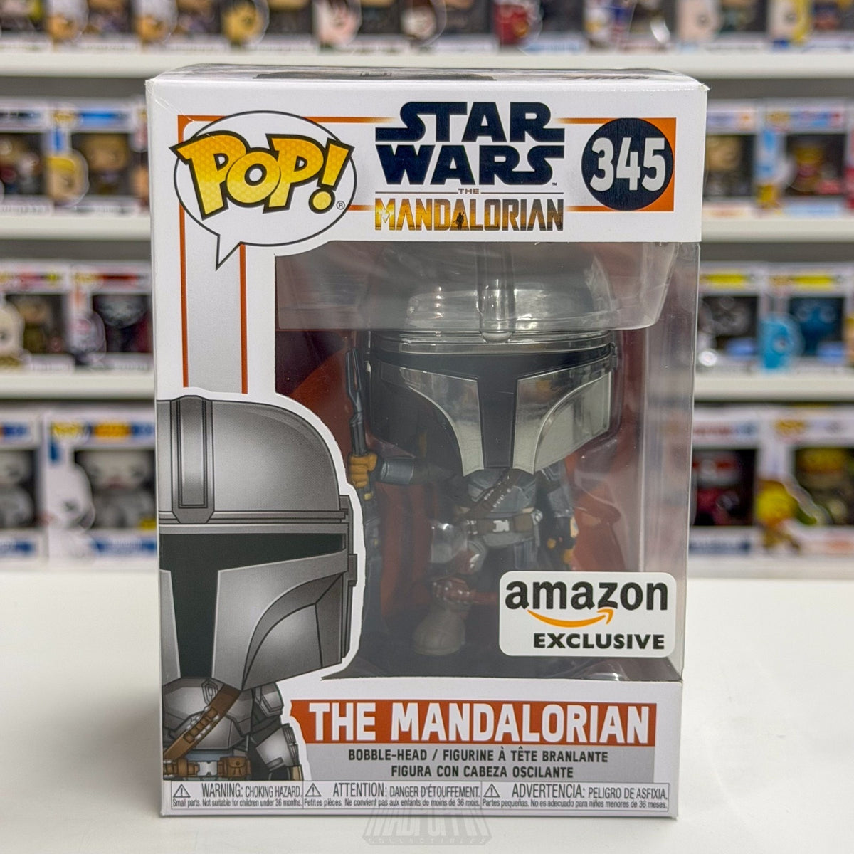 Funko Pop Star Wars The Mandalorian Chrome Amazon 345 Bounty Hunter Vinyl Figure