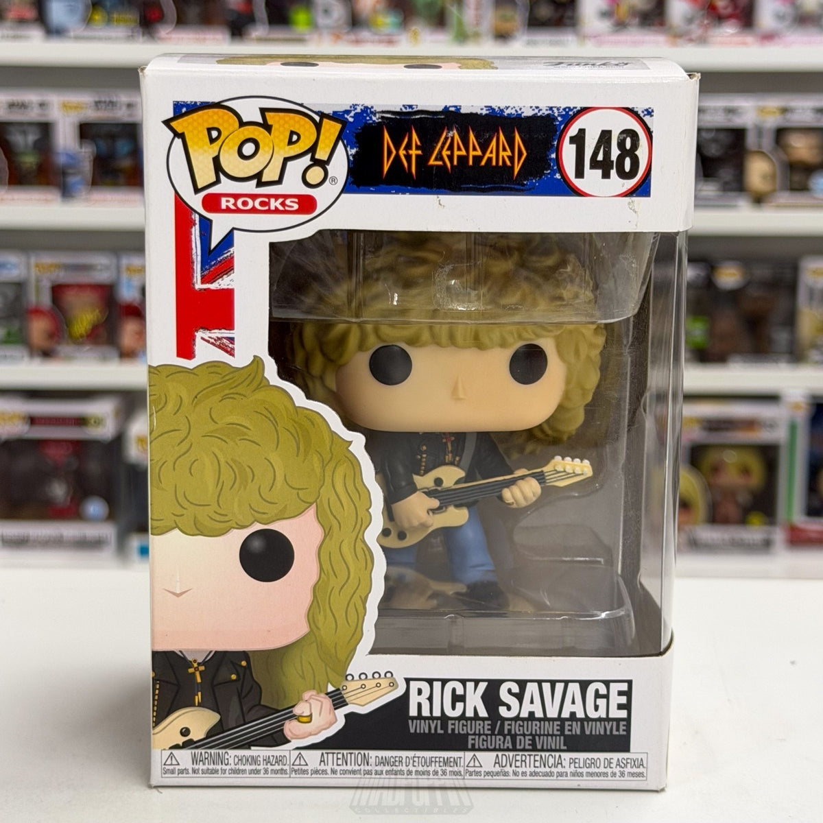 Funko Pop Rocks Def Leppard Rick Savage 148 English Glam Metal Band Vinyl Figure