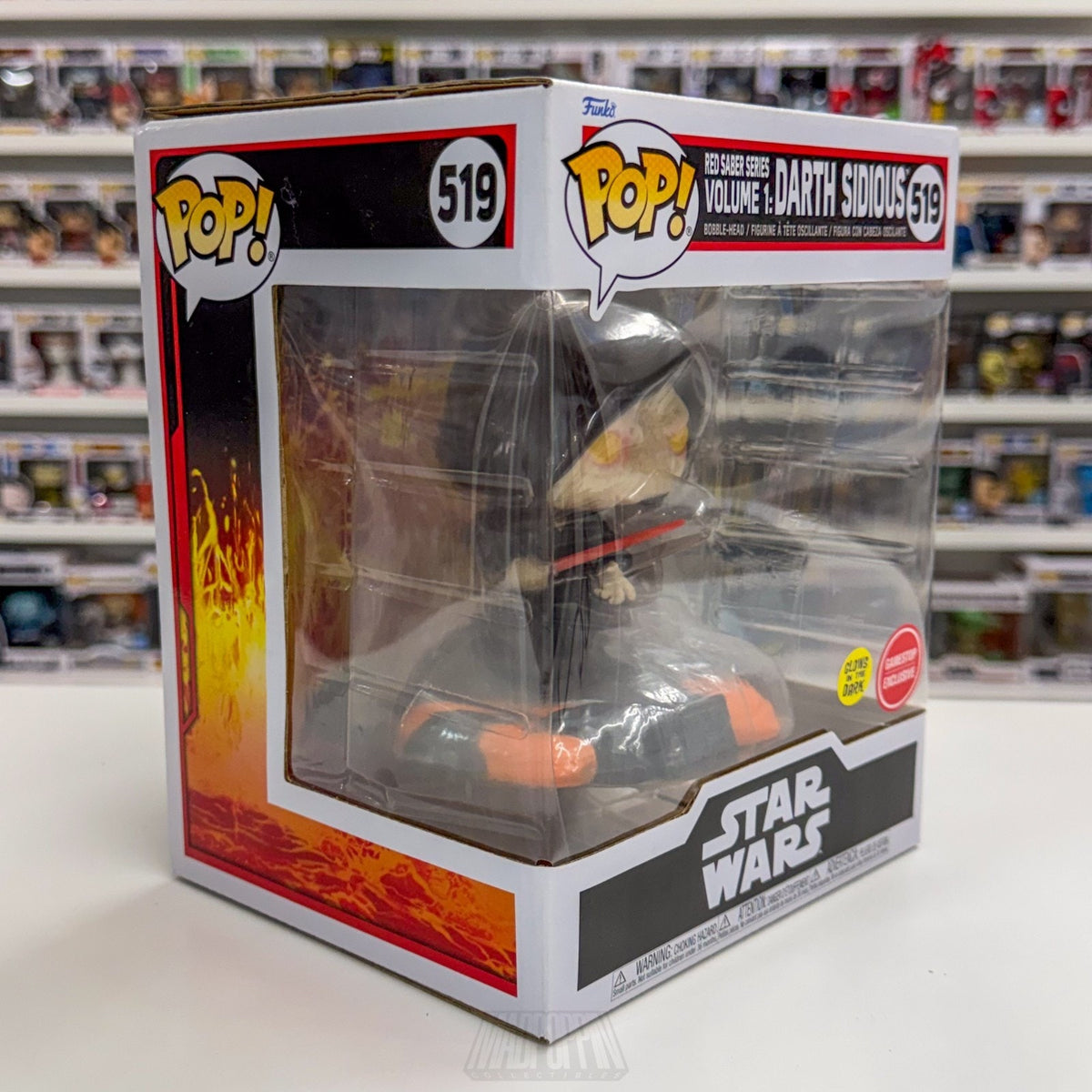 Funko Pop Star Wars Red Saber Series Darth Sidious Glow GameStop 519 Toy Figure