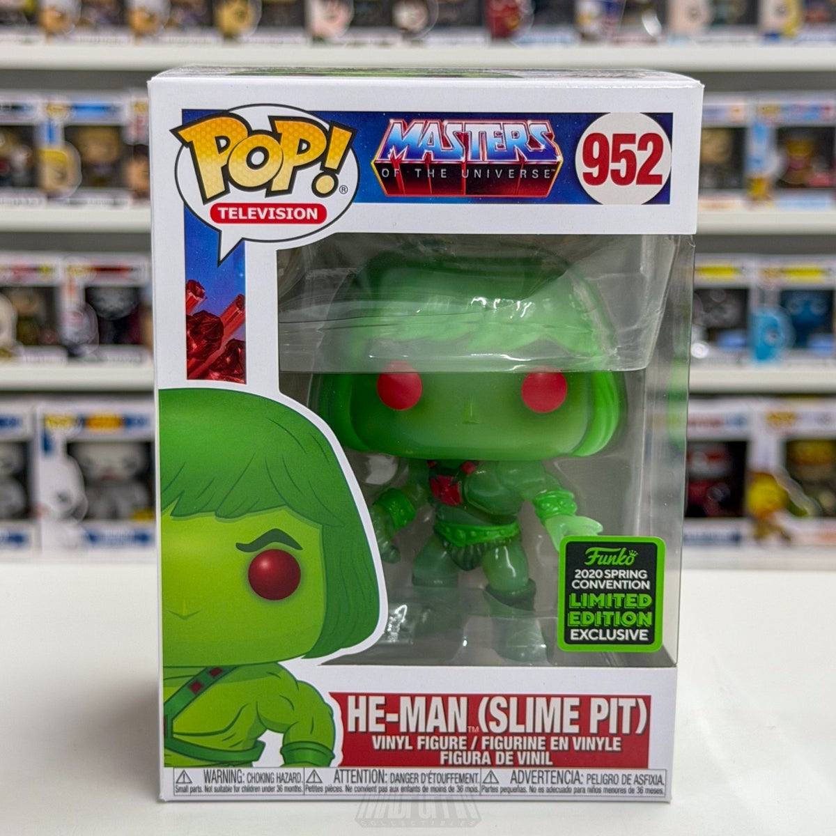 Funko Pop TV Masters of the Universe MOTU He-Man Slime Pit ECCC 952 Vinyl Figure