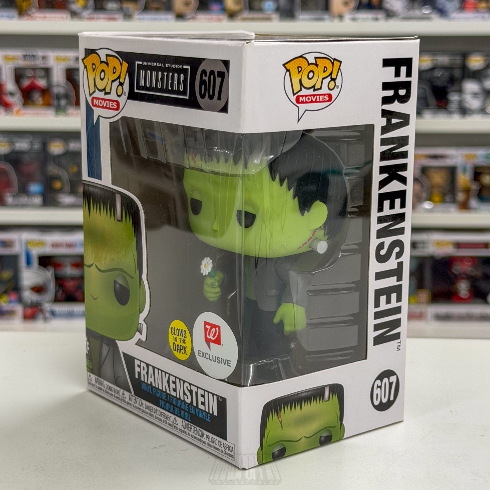 Funko Pop Movies Monsters Frankenstein w/Flower Glow Walgreens 607 Horror Figure