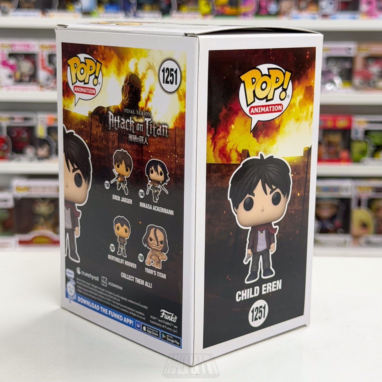 Funko Pop Anime Attack on Titan Child Eren Jaeger GameStop 1251 Manga Toy Figure