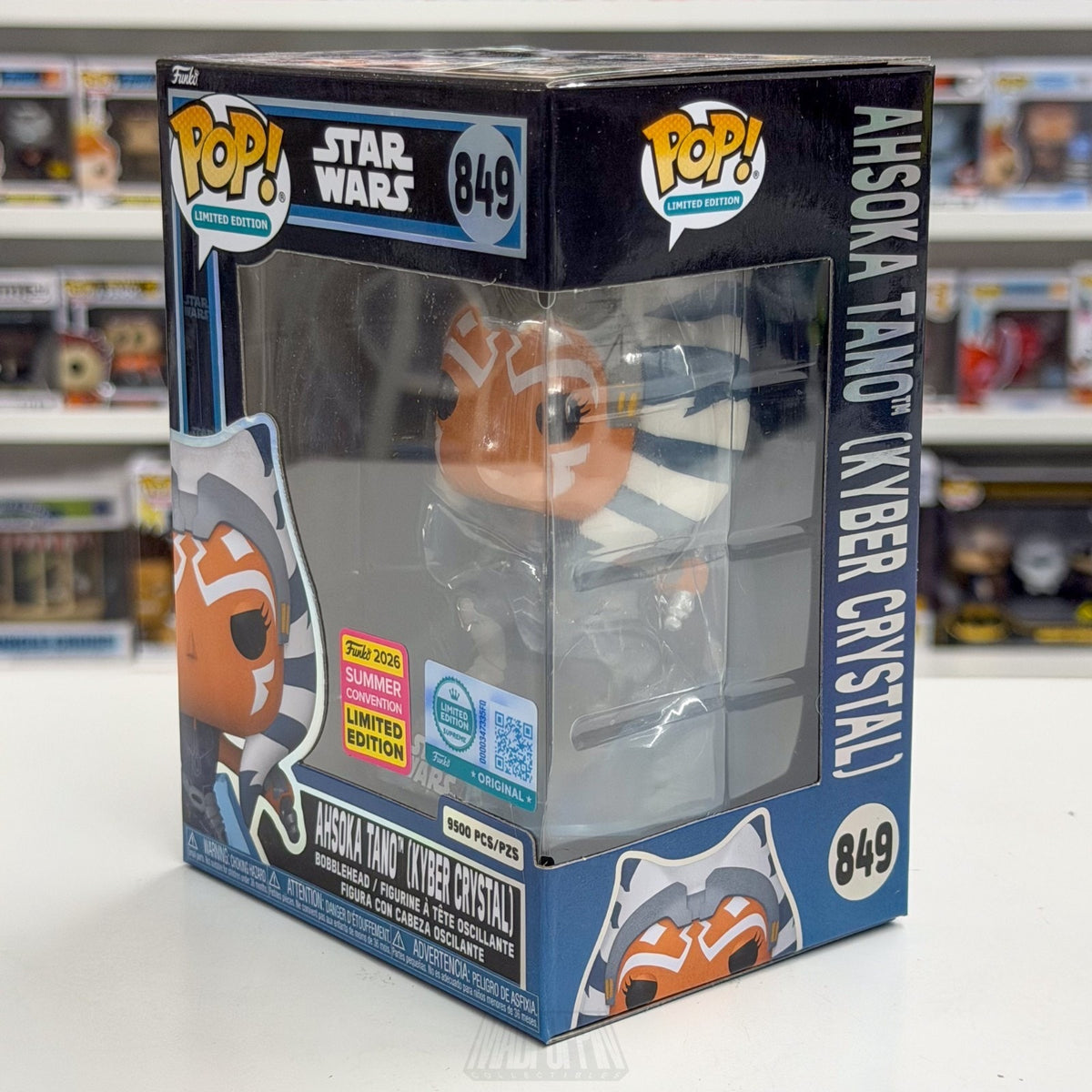 Funko Pop Star Wars Ahsoka Tano Kyber Crystal SDCC Limited 849 Jedi Vinyl Figure