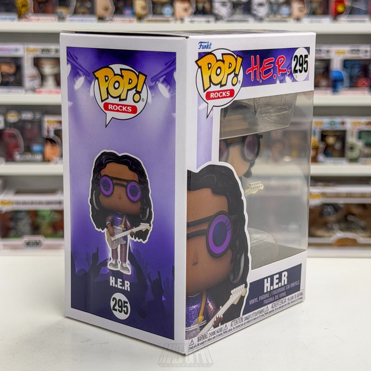 Funko Pop Rocks H.E.R w/Guitar 295 R&B Soul Singer-Songwriter Toy Vinyl Figure