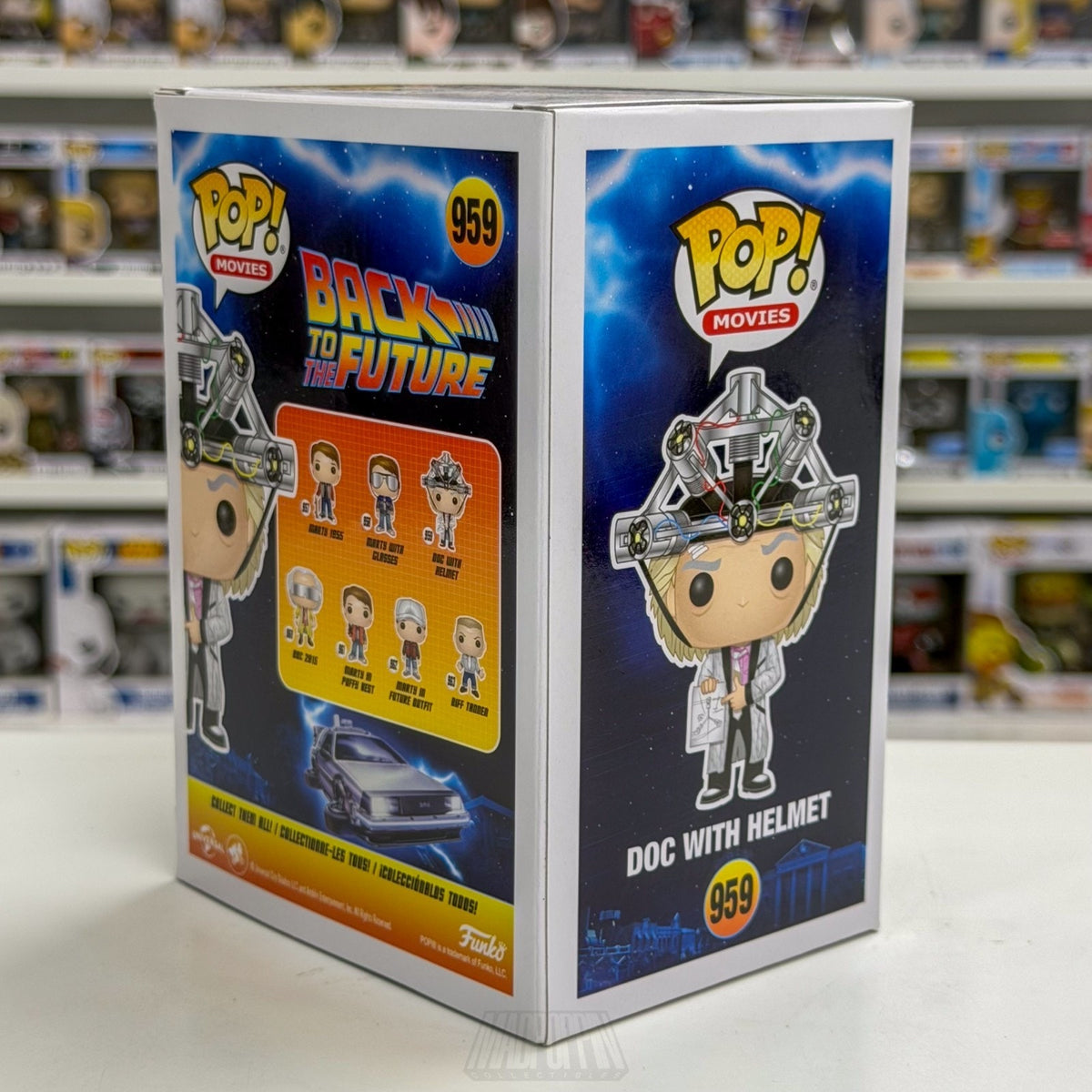 Funko Pop Movies Back to the Future Doc w/Helmet 959 Time Machine Vinyl Figure