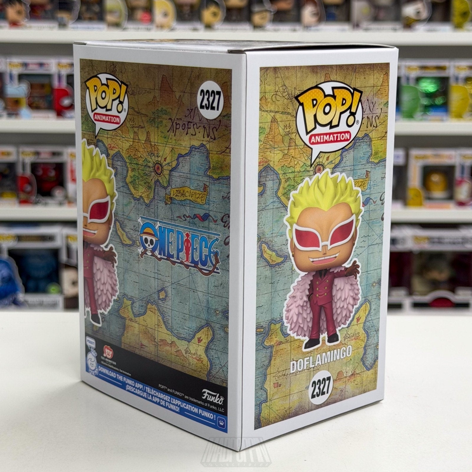Funko Pop Anime One Piece Doflamingo Flocked 2327 SDCC 2026 OFFICIAL CON STICKER