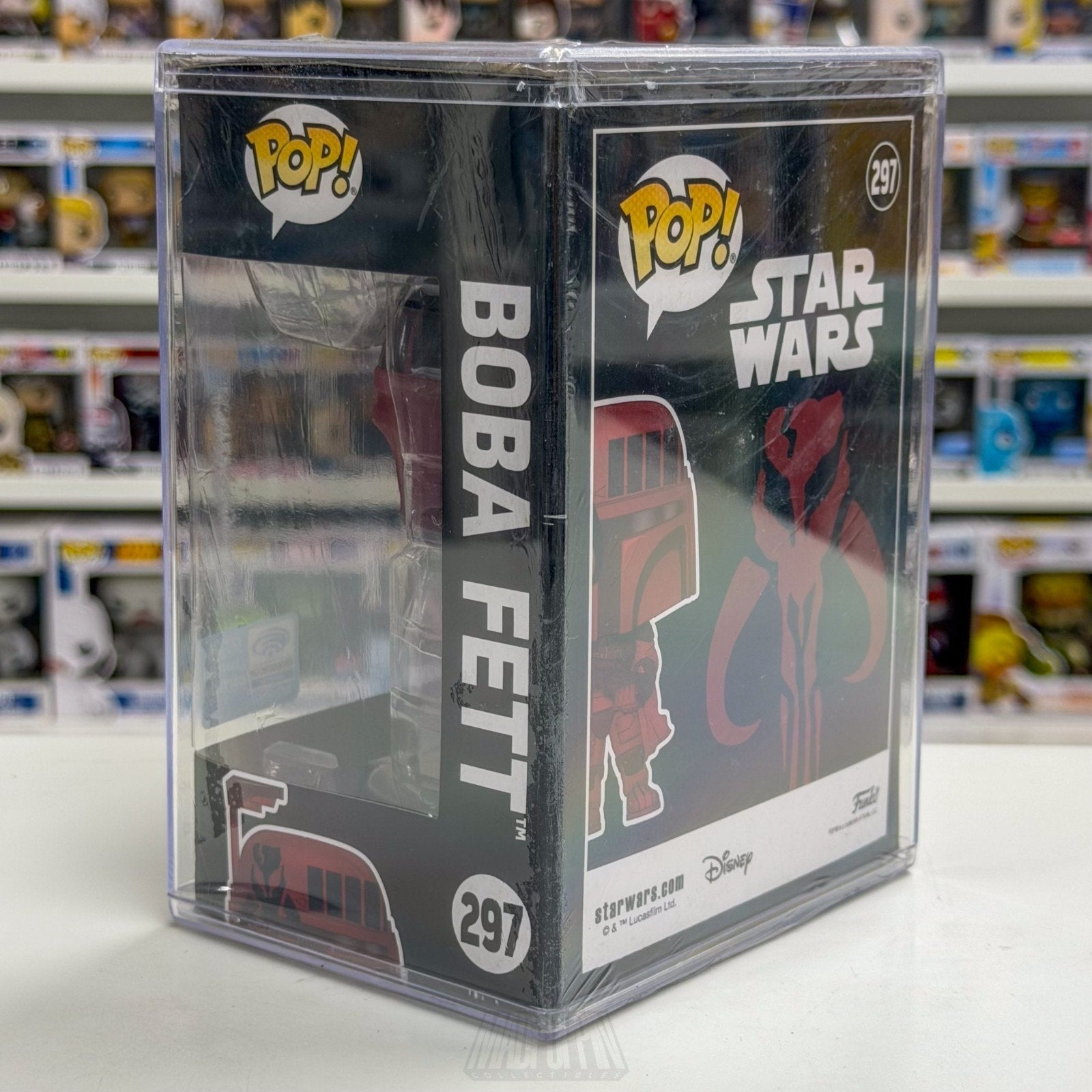 Funko Pop Star Wars Boba Fett Futura Red WonderCon Official Sticker 297 Figure